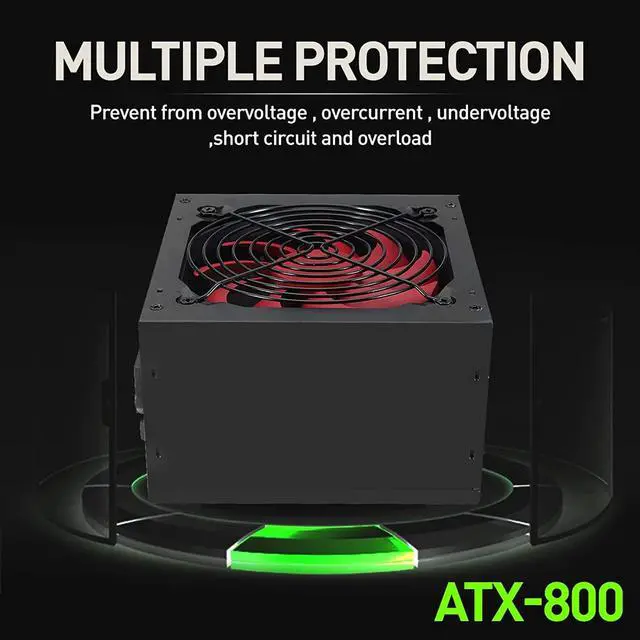 Alt view image 3 of 7 - 800W Multi-Channel PC Power Supply 12cm Fan Computer Power Supply for Intel AMD PC 12V ATX SLI PCI-E Gaming