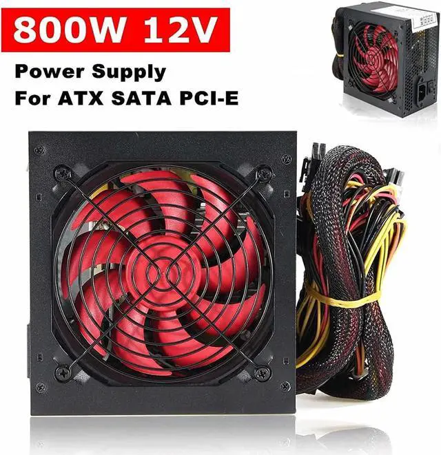 Alt view image 2 of 7 - 800W Multi-Channel PC Power Supply 12cm Fan Computer Power Supply for Intel AMD PC 12V ATX SLI PCI-E Gaming