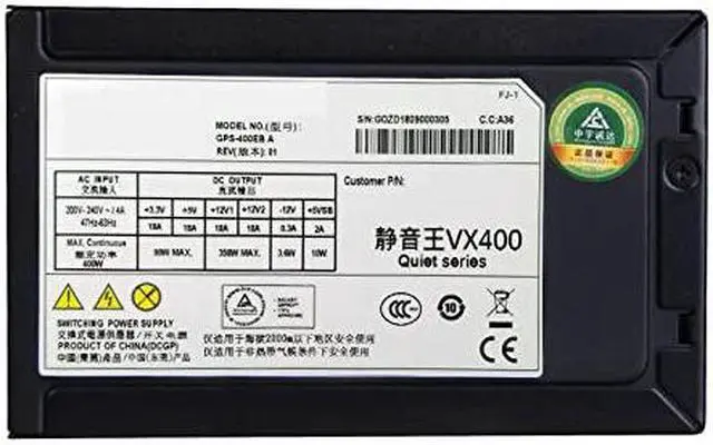 Alt view image 4 of 6 - PSU for Delta VX400 Mute Wide Desktop Computer Power Supply Rated 400W Peak 500W Power Supply GPS-400EB A