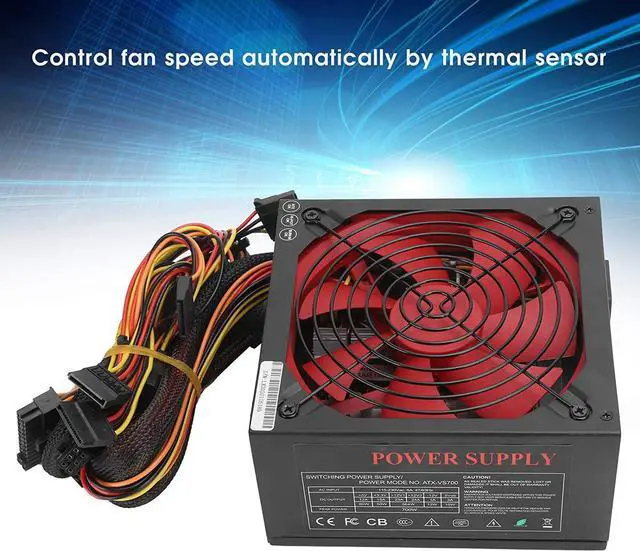 Alt view image 5 of 7 - Power Supply Module, 700W Flexible Red Low Energy Consumption Low Noise Power Supply, 110?230V for Desktop Computer(#1)