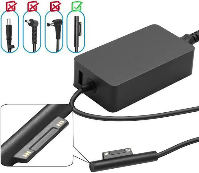 Alt view image 4 of 5 - Surface Pro Charger, 65 Watt AC Power Supply Adapter for Fit Microsoft Surface Pro 3 4 5 6 7 X, Microsoft Surface Laptop, Surface Book, Windows Tablet with Cord