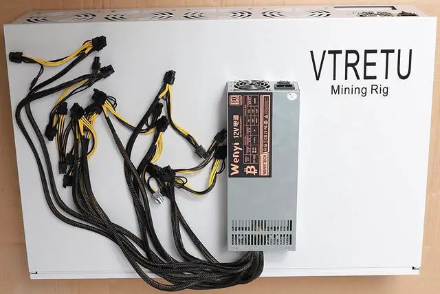 Alt view image 4 of 4 - Mining Rig Power Supply 2000W 2U, Pure 12V Output Power Supply 6pin Single Channel 170V-264V ETH Miner GPU Mining PSU