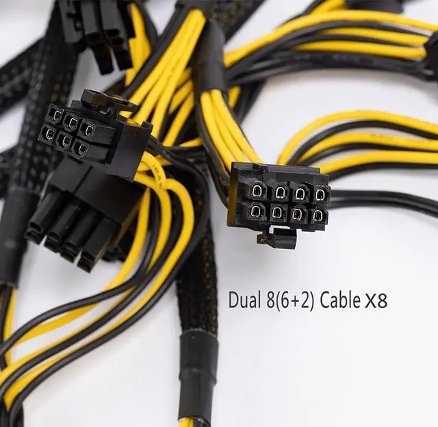 Alt view image 3 of 4 - Mining Rig Power Supply 2000W 2U, Pure 12V Output Power Supply 6pin Single Channel 170V-264V ETH Miner GPU Mining PSU
