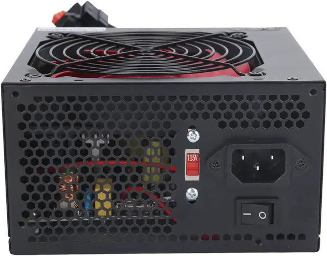 Alt view image 2 of 7 - Entatial Power Supply, Convenient Computer Power Supply, Low Energy Consumption Low Noise Red Fan for Desktop Computer(#3)