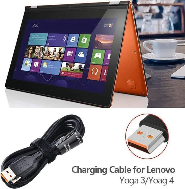 Alt view image 2 of 7 - Genuine USB Charger Power Cable for Lenovo Yoga 3 Pro, Yoga 900, Yoga 700, Yoga 3 11, Yoga 3 14, Yoga 3-1470, Yoga3 11-5Y10, Yoga3 14-IFI, Yoga3 11-5Y10, Yoga 3-1470 Charger Power Supply Adapter Cord