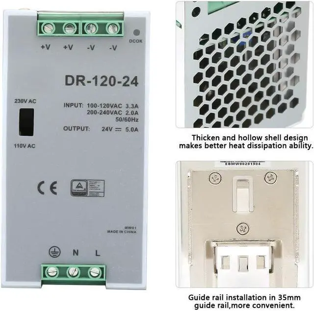 Alt view image 5 of 7 - Stable Din Rail 24V Power Supply Anti-Interruption Switching Power Supply for Electronic