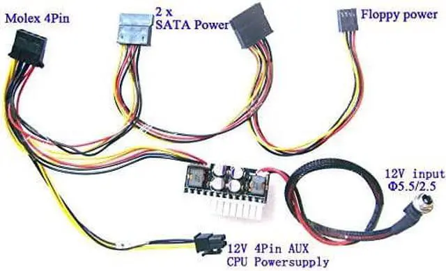 Alt view image 5 of 6 - Mini-Box PC DC-ATX Power Supply + AC/DC Power Supply Adapter 12V 10A