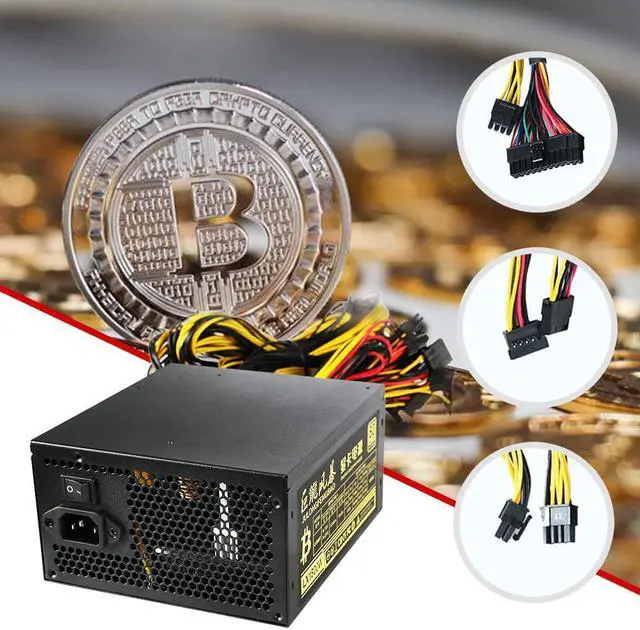 Alt view image 6 of 7 - Mining Power Supply 1800W Mining PC Power Supply for 8 GPU ETH Rig Ethereum Miner 110-240V Power Supply Mining Machine with Auto Thermally Controlled Fan