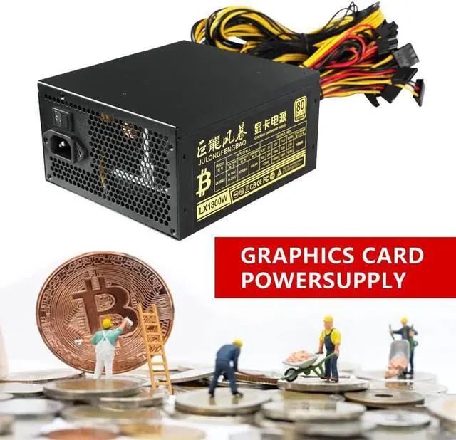 Alt view image 4 of 7 - Mining Power Supply 1800W Mining PC Power Supply for 8 GPU ETH Rig Ethereum Miner 110-240V Power Supply Mining Machine with Auto Thermally Controlled Fan