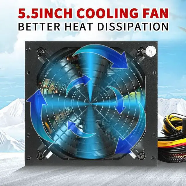 Alt view image 5 of 7 - Mining Power Supply 1800W Mining PC Power Supply for 8 GPU ETH Rig Ethereum Miner 110-240V Power Supply Mining Machine with Auto Thermally Controlled Fan