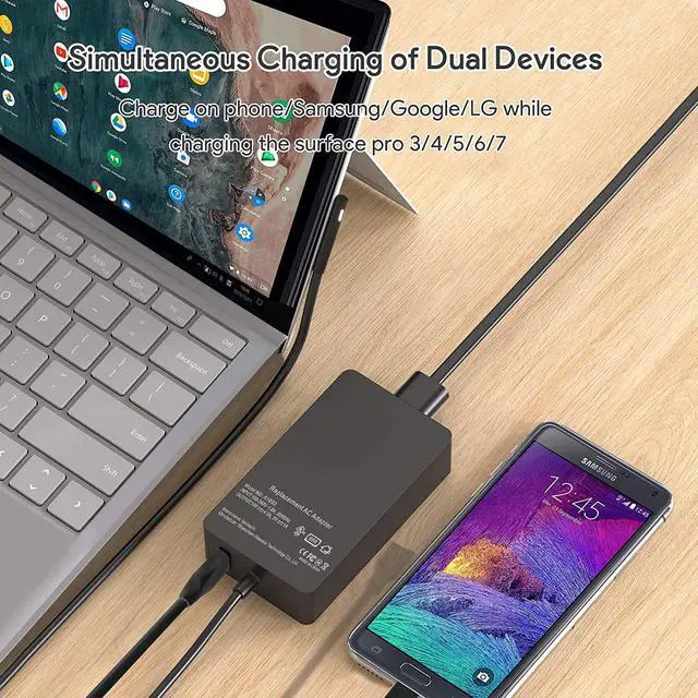Alt view image 7 of 7 - YUHANG Surface Pro Charger 65W, Microsoft Surface Pro Laptop/Tablet Charger, Compatible for Surface Pro 7/6/5/4/3/X, Surface Book, Surface Go/3/2/1 Power Supply Adapter, Works with 65W&44W&36W&24W