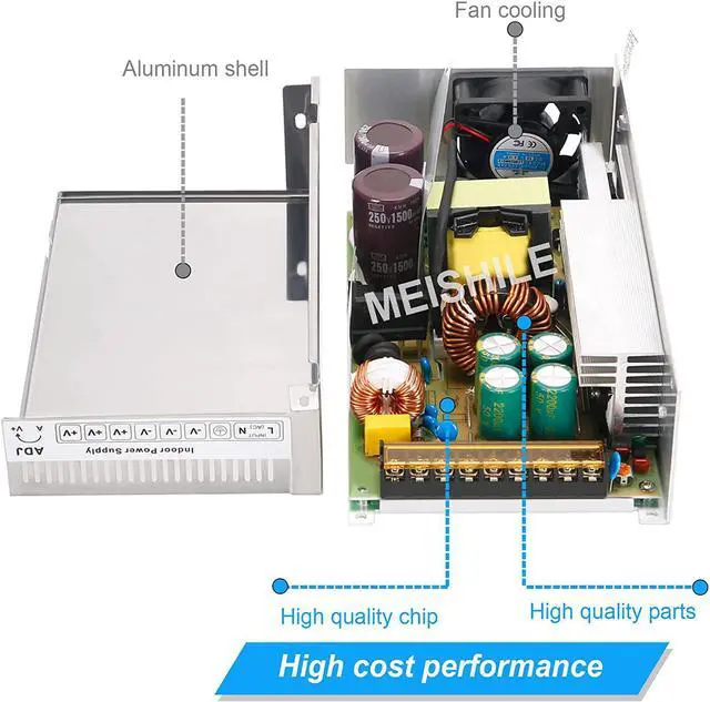 Alt view image 3 of 7 - 12V 83.3A 1000W LED Driver Switching Power Supply ?SMPS? 110VAC-DC12V Monitoring Power Supply Industrial Power Transformer 1000 Watts