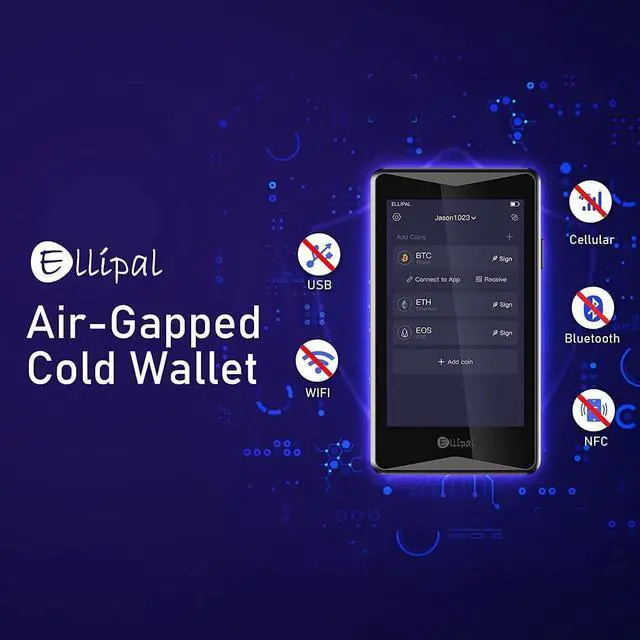 Alt view image 3 of 7 - BitcoinMerch.com - ELLIPAL Titan 2.0 Cold Wallet - Air-gapped Internet Isolated Anti-Tamper Grey