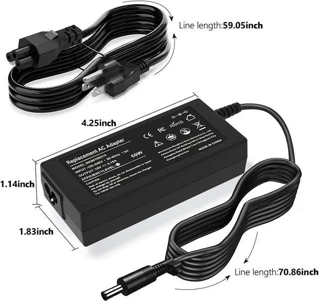 Alt view image 4 of 7 - 60W 19V 3.15A Laptop Charger for Samsung NP300E5A NP305E5A NP300E5E NP300E5C NP365E5C NP300E4C NP300E4E NP300V5A NP510R5E NP305E7A NP305V5A Samsung R530 Q430 R580 R540 R480 RV515 Cpa09-004a Adapter