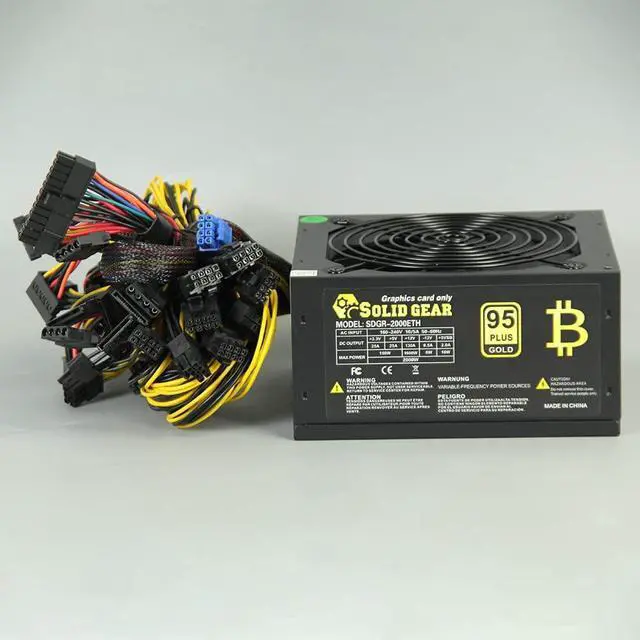 Alt view image 3 of 7 - JBLCC Mining Power Supply Modular Mining PC Power PSU Supports 8 GPU Rig for ETH Bitcoin Ethereum Miner with Auto-Thermally Controlled Fan Supply (2000W)