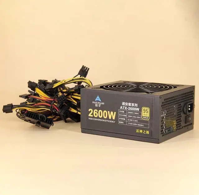 Alt view image 7 of 7 - JBLCC Mining Power Supply Modular Mining PC Power PSU Supports 8 GPU Rig for ETH Bitcoin Ethereum Miner with Auto-Thermally Controlled Fan Supply (2600W)