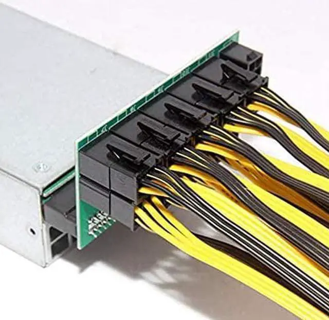 Alt view image 3 of 6 - Etase Ethereum ETH ZEC Mining Server Power Supply 12V GPU/PSU Breakout Board 9Pcs 18AWG PCI-E 6 Pin to 6+2 Pin Cables