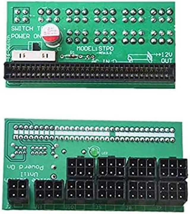 Alt view image 2 of 6 - Etase Ethereum ETH ZEC Mining Server Power Supply 12V GPU/PSU Breakout Board 9Pcs 18AWG PCI-E 6 Pin to 6+2 Pin Cables