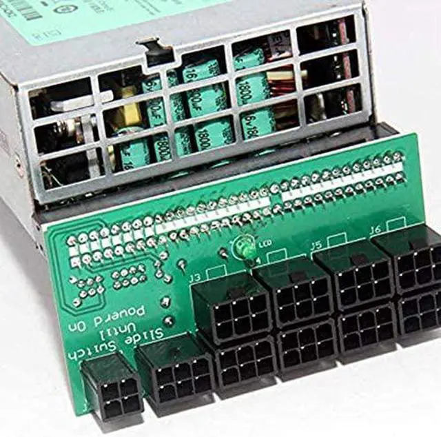 Alt view image 4 of 6 - Etase Ethereum ETH ZEC Mining Server Power Supply 12V GPU/PSU Breakout Board 9Pcs 18AWG PCI-E 6 Pin to 6+2 Pin Cables