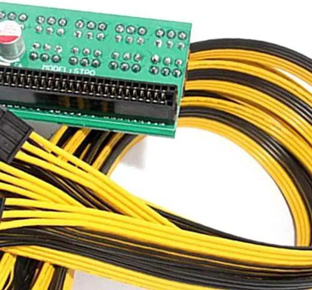 Alt view image 6 of 6 - Etase Ethereum ETH ZEC Mining Server Power Supply 12V GPU/PSU Breakout Board 9Pcs 18AWG PCI-E 6 Pin to 6+2 Pin Cables