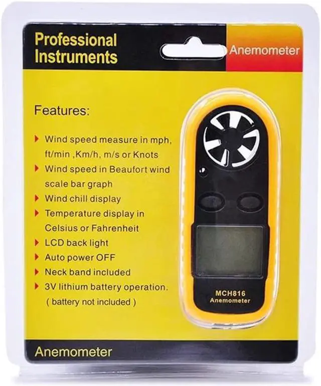 Alt view image 4 of 4 - Regulated Power Supply MCH816 Digital Air Temperature Anemometer Handheld Tester Provide Current