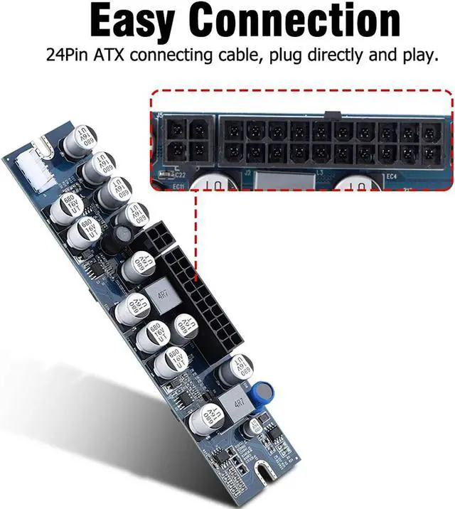Alt view image 6 of 7 - Fockety Power Supply Module 12V, PC DC 12V 300W Power Supply Module, Portable for Mini-Itx Computer 1U Case