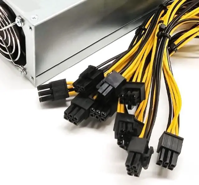 Alt view image 6 of 6 - Qahesnv 1800W 2U PSU PC Mining Power Mineirar Eth 1800W 6 Pin Miner Power Supply for 6 GPU Bitcoin Antminer S9 S7 L3+ D3 T9