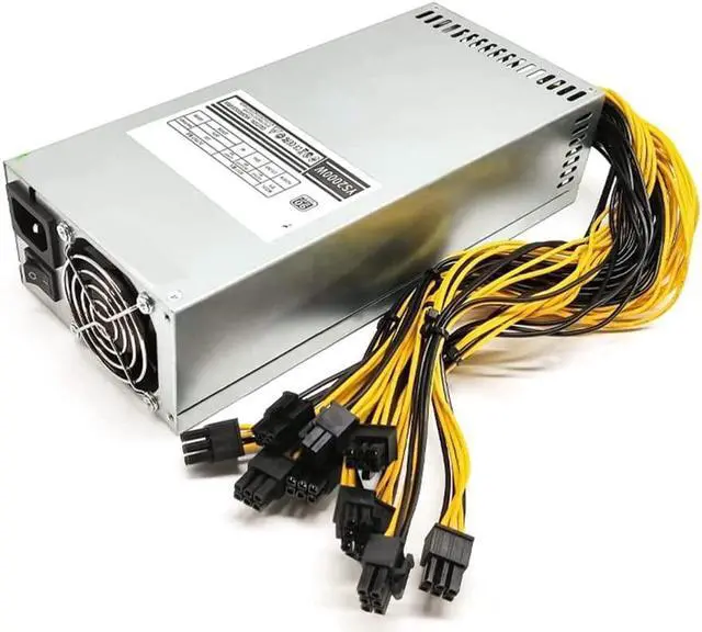 Main image of Qahesnv 1800W 2U PSU PC Mining Power Mineirar Eth 1800W 6 Pin Miner Power Supply for 6 GPU Bitcoin Antminer S9 S7 L3+ D3 T9