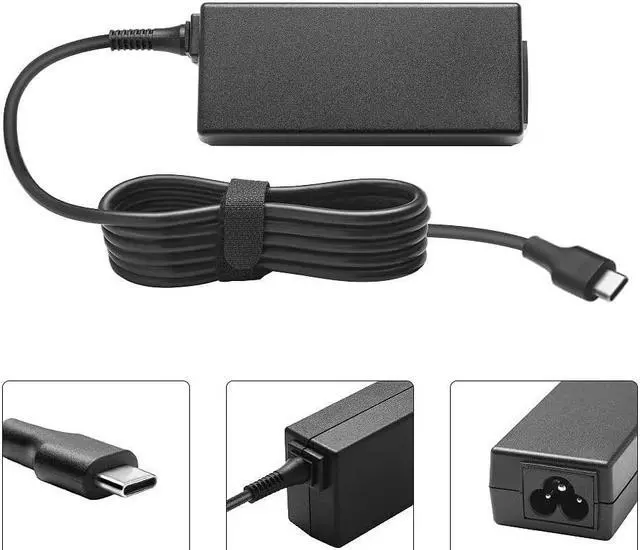Alt view image 3 of 5 - USB C Laptop Charger 65W 45W for HP Chromebook 11A 13 14 G5 G6 G7 G8, Spectre X360 13 15 EliteBook x360 735 745 755 830 840 850 G5 Type-C Power Supply Adapter Fit Lenovo Dell ASUS ACER Laptop