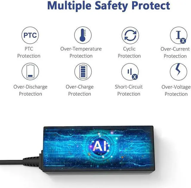 Alt view image 5 of 7 - 45W USB C Laptop Charger for Lenovo Chromebook C330 S340 100e 300e 500e Series, Yoga C630 C930 C940 720 910,ThinkPad T480 T480s T580 T590 E490 E580,4X20M26252 AC Adapter ADLX45YLC2D Power Supply Cord