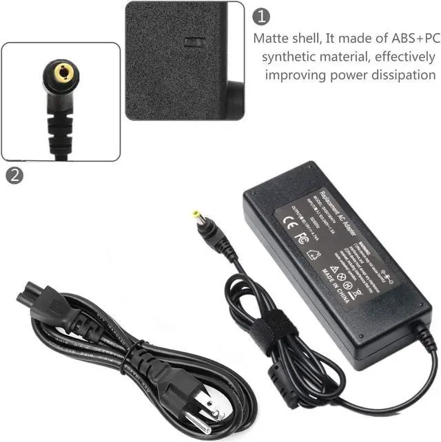 Alt view image 2 of 7 - 90W 19V 4.74A Ac Adapter Laptop Charger for Toshiba Satellite C655 C655D C675 C850 C855 C855D C875 C50 C55 C55D C55DT C55T C75 C75D L50 L55 L55D L75 L305