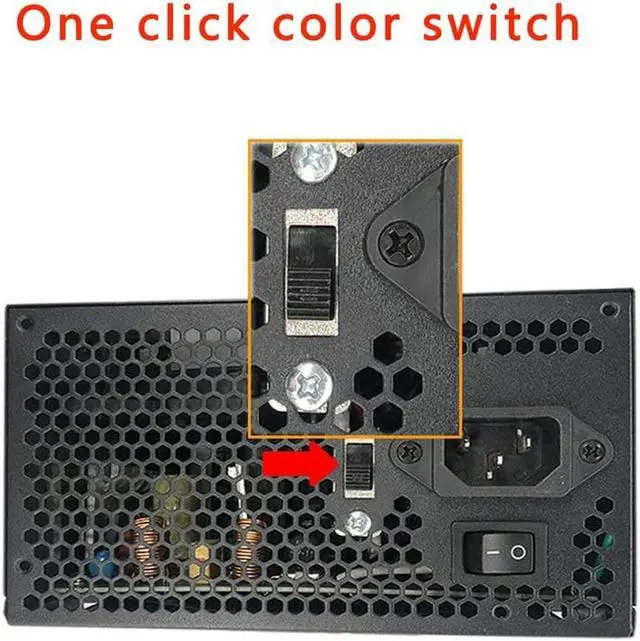 Alt view image 2 of 7 - 450W Power Supply/PSU, Computer Modular ATX Gaming Power Supply - Built-in high Wind Pressure RGB 256 Color Silent Fan, Supporting Game Graphics Cards with CPU Multithreading Performance