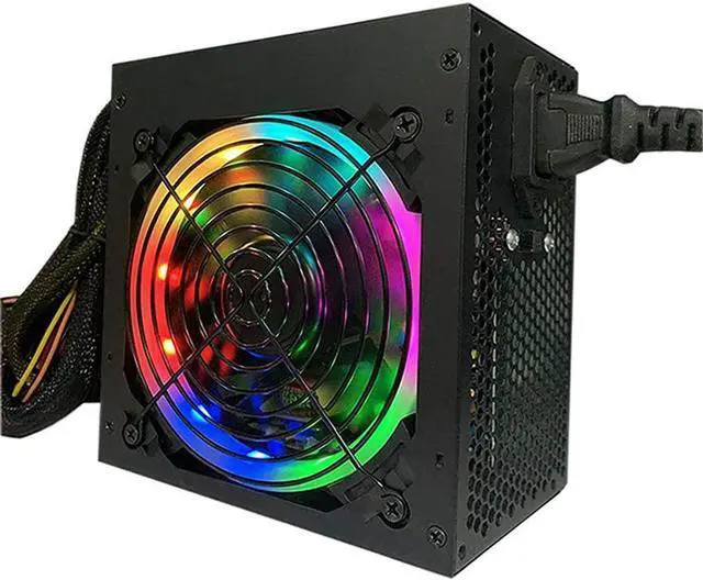Alt view image 4 of 7 - 450W Power Supply/PSU, Computer Modular ATX Gaming Power Supply - Built-in high Wind Pressure RGB 256 Color Silent Fan, Supporting Game Graphics Cards with CPU Multithreading Performance