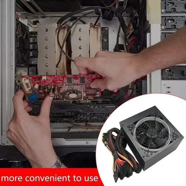 Alt view image 6 of 7 - 450W Power Supply/PSU, Computer Modular ATX Gaming Power Supply - Built-in high Wind Pressure RGB 256 Color Silent Fan, Supporting Game Graphics Cards with CPU Multithreading Performance