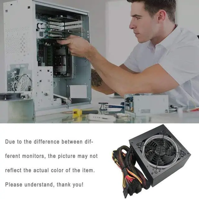 Alt view image 7 of 7 - 450W Power Supply/PSU, Computer Modular ATX Gaming Power Supply - Built-in high Wind Pressure RGB 256 Color Silent Fan, Supporting Game Graphics Cards with CPU Multithreading Performance