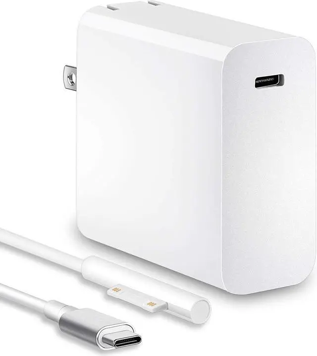 Main image of Surface Pro Charger, 15V 3A 45W Microsoft Surface Wall Charger, USB-C Port and Foldable Plug, for Surface Pro 3/4/5/6/7/X, Laptop 1/2/3, Book 1/2, Portable Laptop Charger with 4.9ft Surface Power Cord