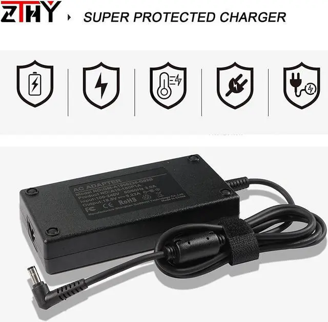Alt view image 6 of 7 - Z MSI 180W Laptop Charger Z 19.5V 9.23A 5.5X2.5mm AC Adapter Compatible with MSI GS65 GS63 GS63VR GS75 GS70 GT70 GT60 GF63 GF65 GV72 GE62 GE70 GS73 GP60 GP72 GP62 GL72 WS65 GX60 Power Supply