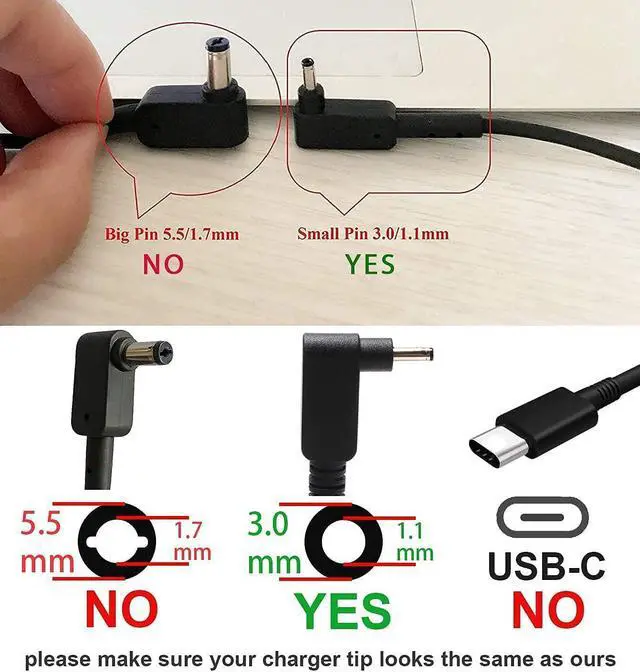 Alt view image 4 of 7 - AC Adapter Charger for LG Gram 15Z995-U.ARS6U1, 17Z90N-R.AAC8U1, 15Z990-R.AAS9U1. by Galaxy Bang USA