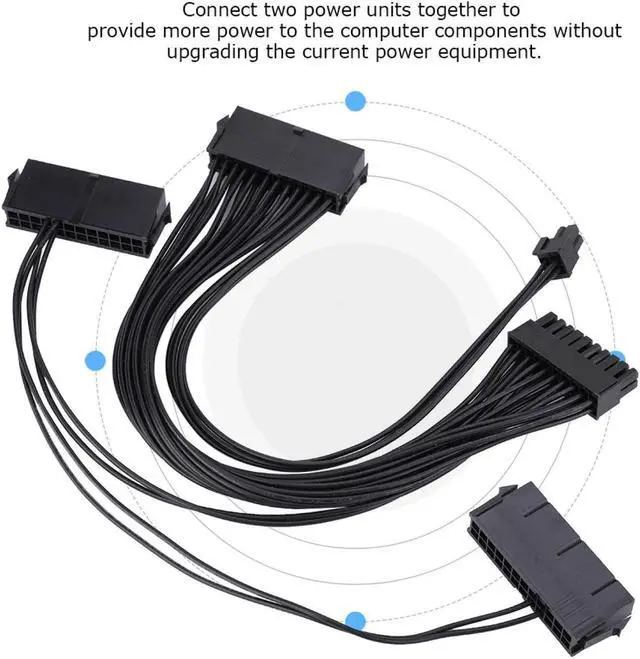 Alt view image 3 of 7 - Dual Power Supply Adapter, Convenient ADD3PSU Starter Dual PSU Adapter Portable Power Supply Motherboard Adapter Cable 24Pin Practical for Computer
