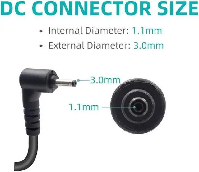 Alt view image 3 of 7 - Aisilk 19V 2.37A 3.42A 45W 65W Laptop Charger AC Adapter for Acer Chromebook 11 13 14 15 R11 CB3 CB5 C720 C720P Acer Swift Spin 1 3 5 A13-045N2A N15Q9 N15Q8 PA-1450-26 Power Supply Cord