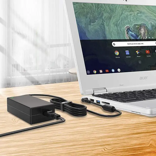 Alt view image 7 of 7 - Aisilk 19V 2.37A 3.42A 45W 65W Laptop Charger AC Adapter for Acer Chromebook 11 13 14 15 R11 CB3 CB5 C720 C720P Acer Swift Spin 1 3 5 A13-045N2A N15Q9 N15Q8 PA-1450-26 Power Supply Cord