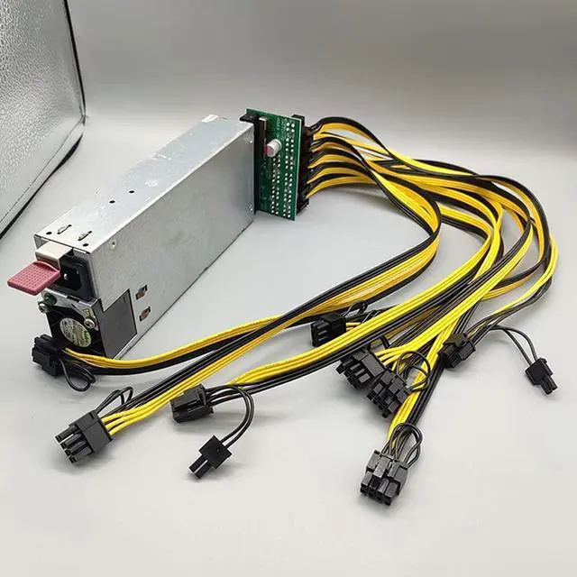 Alt view image 3 of 6 - Qahesnv 1200W Miner Power Supply DPS-1200FB A 438202-002 DL580G5 1200W PSU Ethereum Apw3 BTC Asic Bitcoin Miner Breakout Box