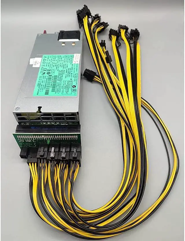 Alt view image 5 of 6 - Qahesnv 1200W Miner Power Supply DPS-1200FB A 438202-002 DL580G5 1200W PSU Ethereum Apw3 BTC Asic Bitcoin Miner Breakout Box