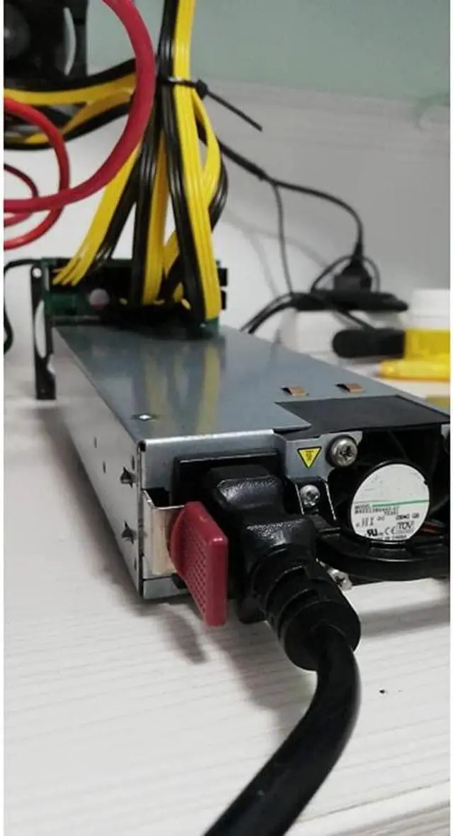 Alt view image 6 of 6 - Qahesnv 1200W Miner Power Supply DPS-1200FB A 438202-002 DL580G5 1200W PSU Ethereum Apw3 BTC Asic Bitcoin Miner Breakout Box