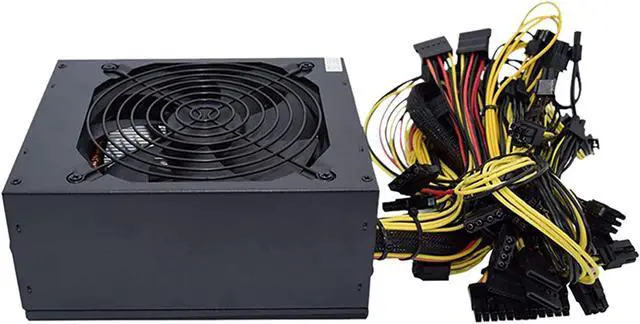 Alt view image 3 of 7 - HaoJieHan Mining Power Supply Support 6/8 GPU,2000W BTC Dogecoin Miner PSU,ATX PC Modular Power ETH Rig Ethereum Miner,Mining Rig System Power Suply