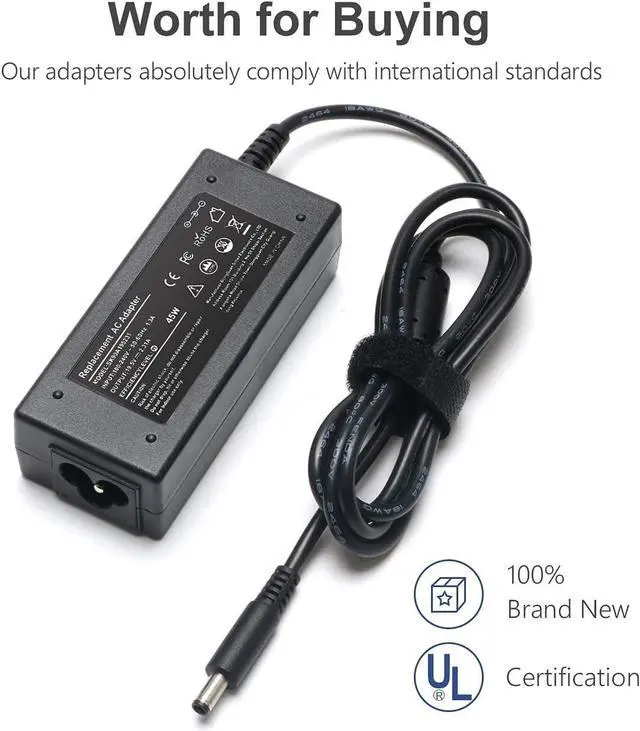 Alt view image 7 of 7 - 45W AC Adapter Replacement for Dell Inspiron Laptop Charger Power Cord Supply Dell Inspiron 15 3000 5000 5100 7000 11-3000 13-7000 14-5000 17-7000 Series