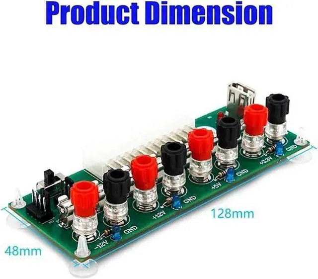 Alt view image 2 of 6 - LYMY Computer add-on Card Electric Circuit 24 Pins ATX Benchtop Power Supply Computer 24 Pins ATX Breakout Board Module Dc Plug Connector with USB 5V Port Computer Accessories