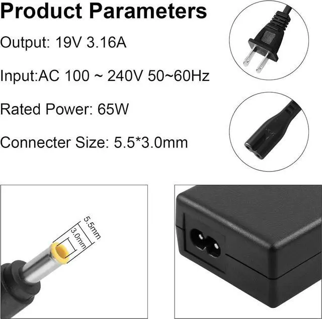 Alt view image 2 of 7 - Power Supply Adapter Laptop Charger for Samsung ATIV Book 2 4 270E 275E 470R NP270E5E NP470R5E; Np-Qx411 Qx410 Q430 Q330 Q530 R580 R480 R530 R540 R730 R780 RV510 RV511 RV515