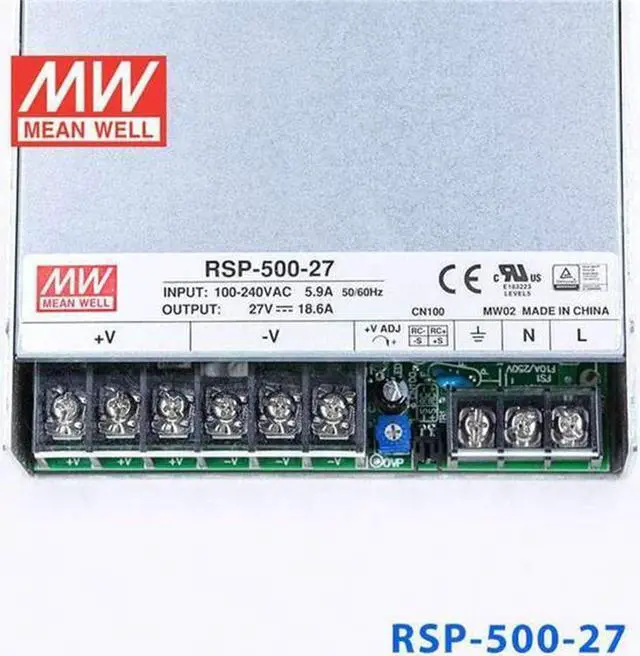 Alt view image 3 of 6 - MW Mean Well Enclosed Type RSP-500W-12/15/24/27/3.3/4/48/5V PFC RSP Series 500W Single Output with PFC Function Power Supply (RSP-500-27)