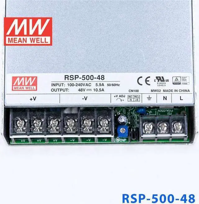Alt view image 3 of 6 - MW Mean Well Enclosed Type RSP-500W-12/15/24/27/3.3/4/48/5V PFC RSP Series 500W Single Output with PFC Function Power Supply (RSP-500-48)